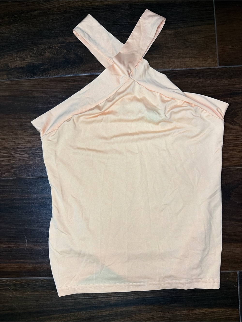 SHEIN Peach Halter Crossover Tank Top